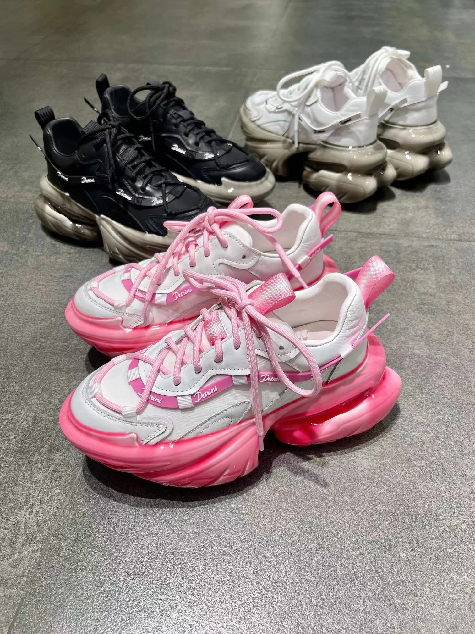 Women Luxury Brand Designer Shoes Spring Chunky Sneakers High Quality High Heels Platform 2026 Pink Ladies Fashion vulcanize New