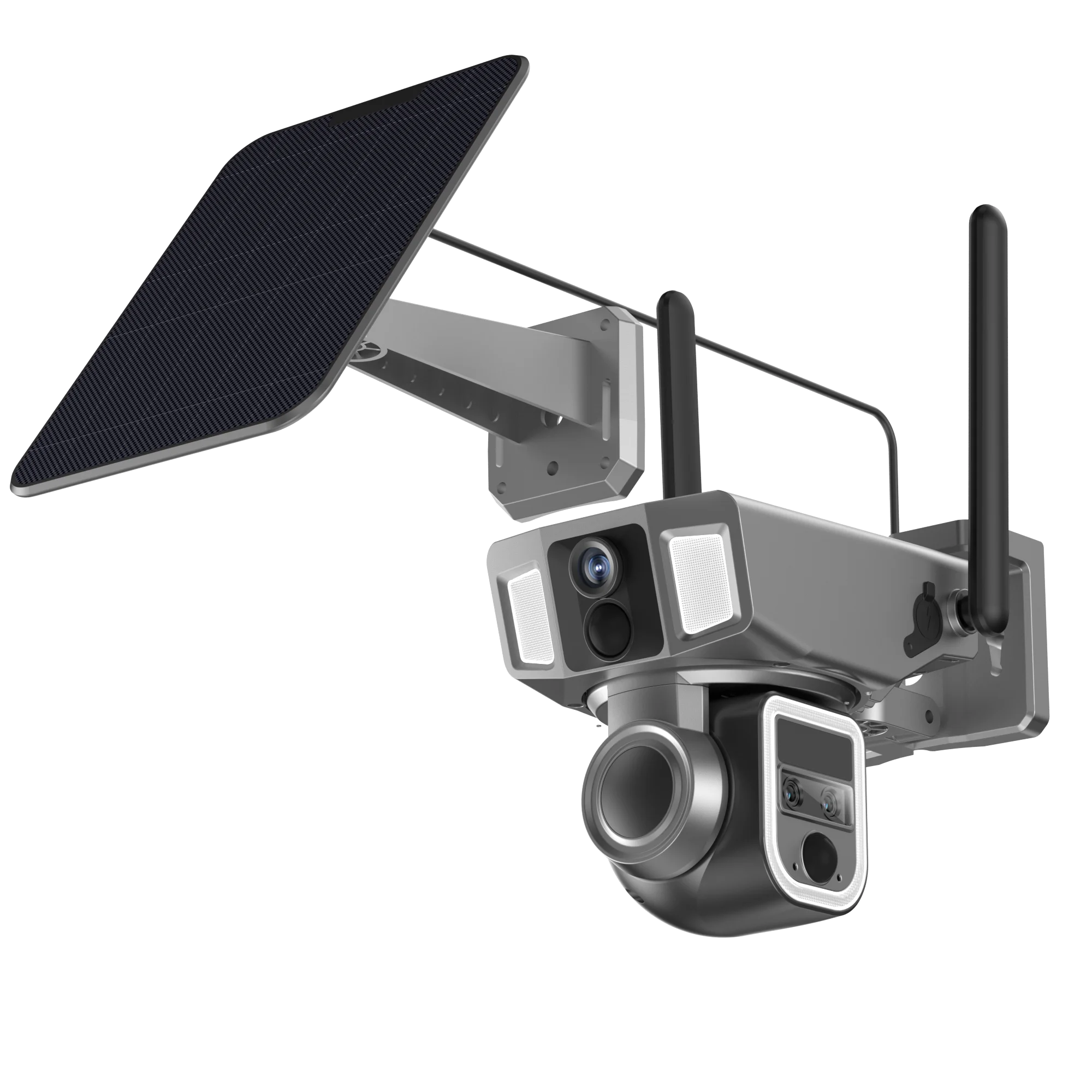 10X Optical 4G+WIFI All In One 3 Lens Solar Camera 4K Solar Powered Wireless Outdoor Security Camera