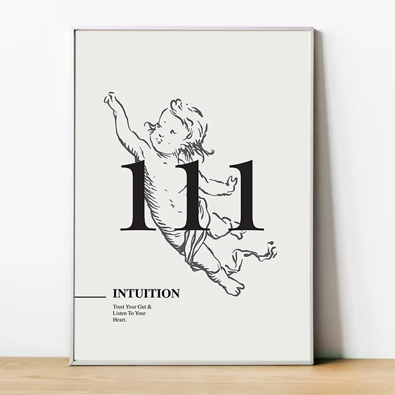

Angel Number Poster Lucky Number Energy Spiritual Wall Art Home Interior Decoration Living Room Decorative Paintings