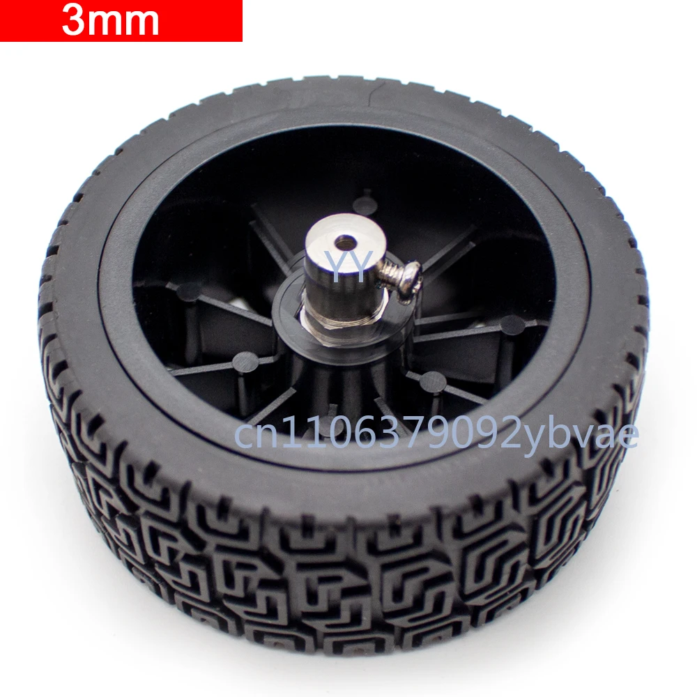 85MM Diameter Black Rubber Tire Self-Balancing Trolley Robot Intelligent Trolley Wheels Sponge Inner Liner With Metal Coupling