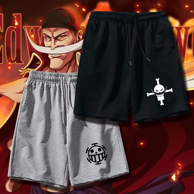 

Pure cotton Korean-style Japanese manga "One Piece" short pants for Luffy, the Straw Hat pirate, with a white beard doctor