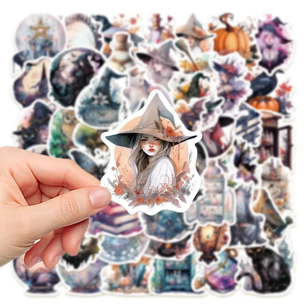 

10/30/50pcs Gothic Magic Witch Stickers Art Potions Books Sticker Waterproof Skateboard Bike Phone Wall Kid Cartoon Toys Decals