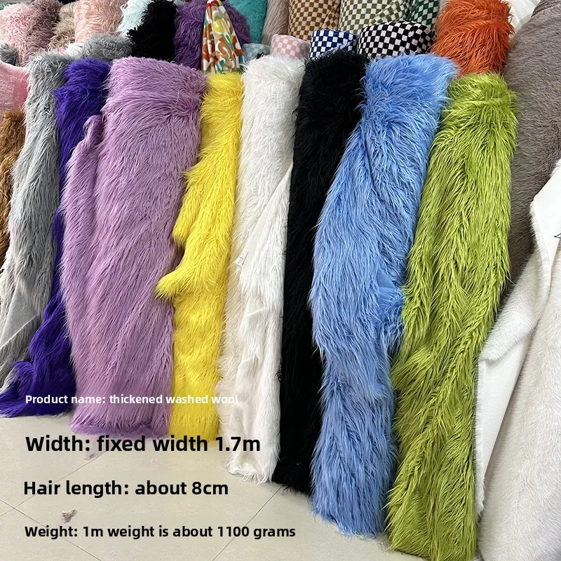 Soft Long Drowning Hair Plush Fabric By Half A Meter for Clothes Dolls Decoration Toys Diy Sewing Fur Cloth Thicken Purple Black