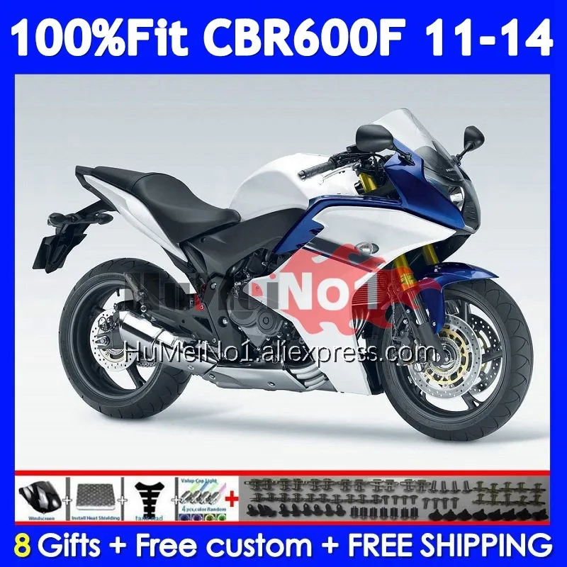 Injection For HONDA CBR600F4i CBR600F 11 12 13 14 36No.5 CBR Blue white 600 F 600F CBR600 F4i CC 2011 2012 2013 2014 Fairing