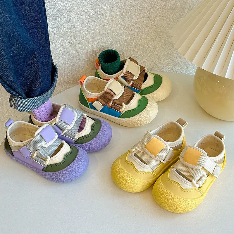Spring and Autumn 2025 New Korean version of indoor girls canvas shoes soft-soled children's baby toddler shoes children's shoes