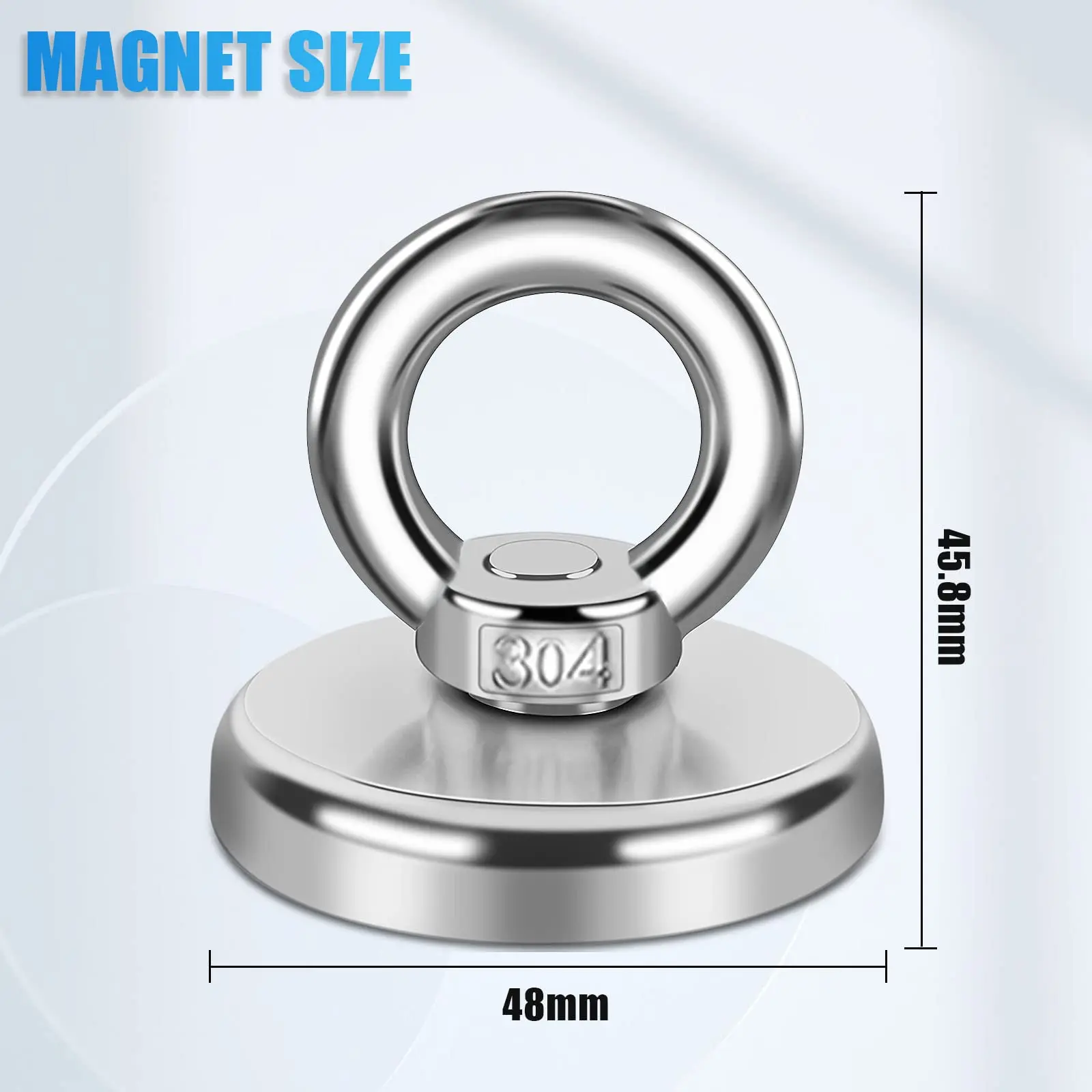 D48 Strong Magnets Heavy Duty Big Rare Earth Neodymium Fishing Magnet, 1.89 Inch Large Salvage Magnet for Treasure hunt