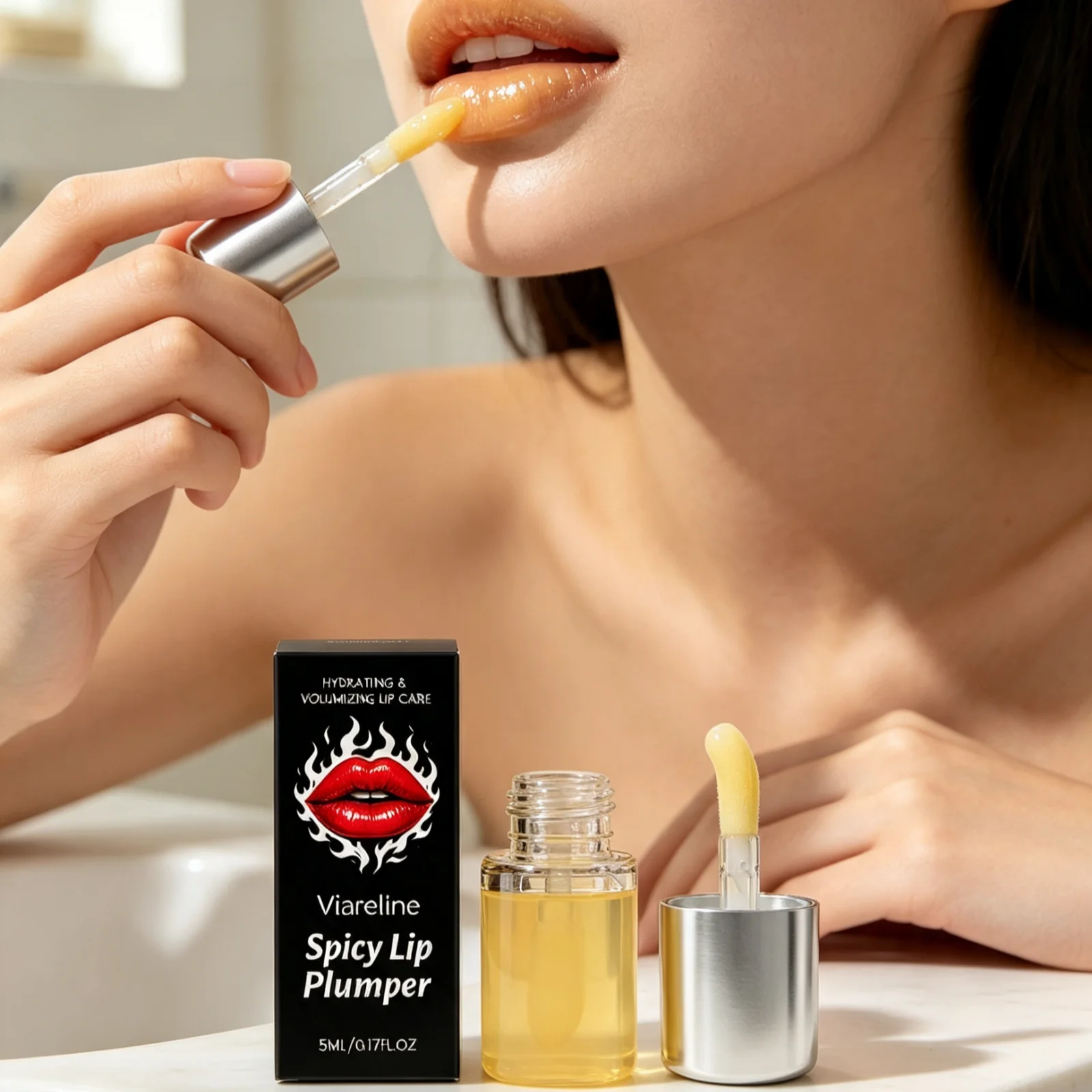 Volumising Lip Plumper Oil Moisturizing Soft Improving Rough Brightens Lips Color Create Fuller Plump Lips Daily Treatment Oil