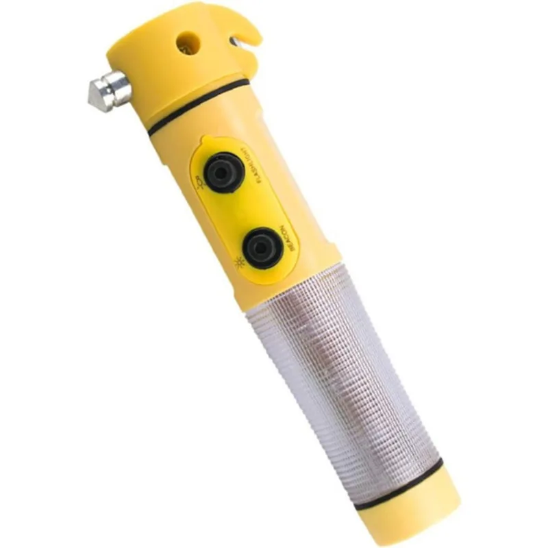 

Yellow Multifunctional Car Safety Hammer With Flashlight It looks beautiful and easy to carry