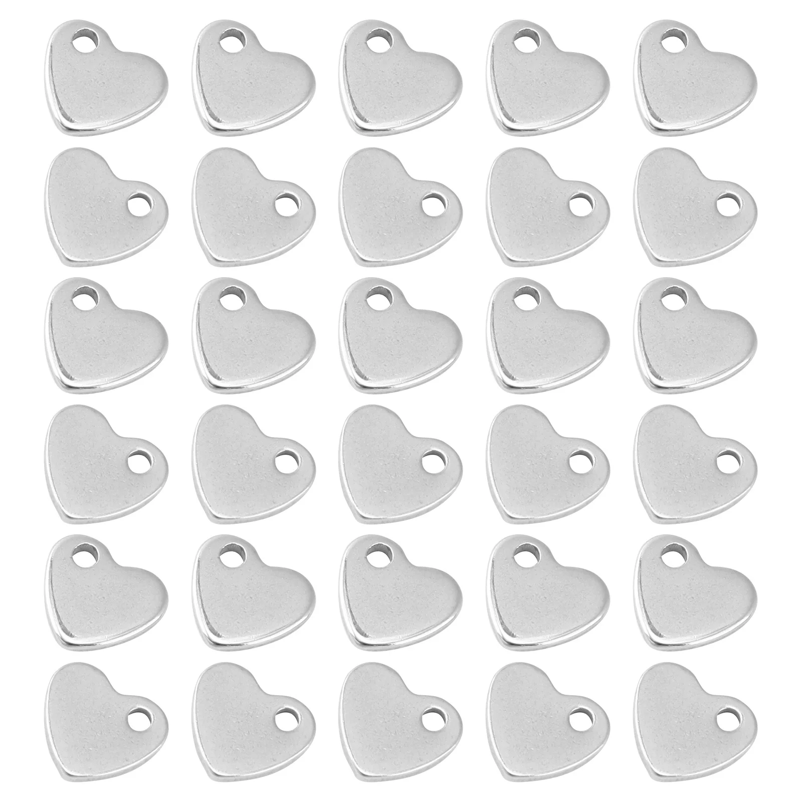 

1 Bag Stainless Steel Heart Pendant Durable DIY Necklace Jewelry Making Heart Decoration Pendant Charms Jewelry Accessory