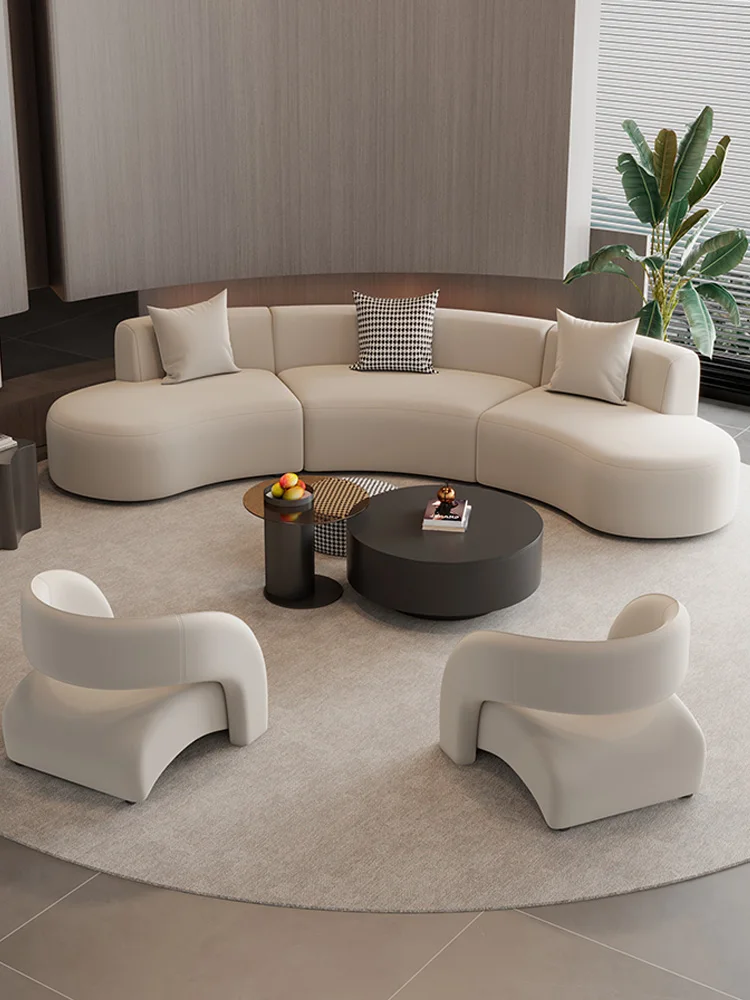 Library Tube Lending Room Lounge Sofa Coffee Table Set Lounge Area Clubhouse Parlor Corner Curved Reception