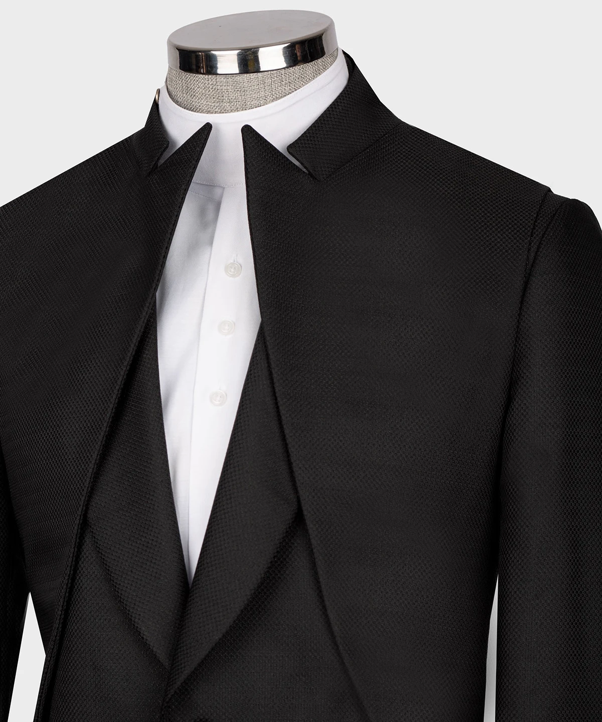 Traje de boda de diseño de moda para hombre, cuello alto, caballero hecho a medida, novio, 2 piezas, ocasiones formales, cantante personalizado