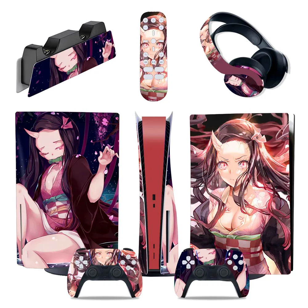 

5 In 1 Skins for Ps5 Control Compatible with Console Controller Ps5 Digital Version Vinyl Decal Stickers for Ps5 Digital Sticker
