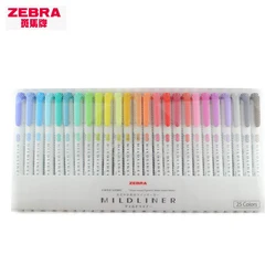 Zebra Full 35/25Colors Mildliner Highlighters WTK7 Double Tips Fluorescent Marker Graffiti Drawing DIY Pen Aesthetic stationery