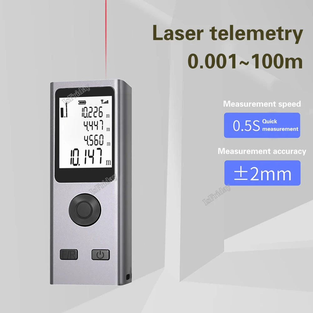 

Mini Lntelligent Hand-held Laser Rangefinder USB Charge Aluminum Alloy Fuselage Measuring Distance: 30m/40m/50m