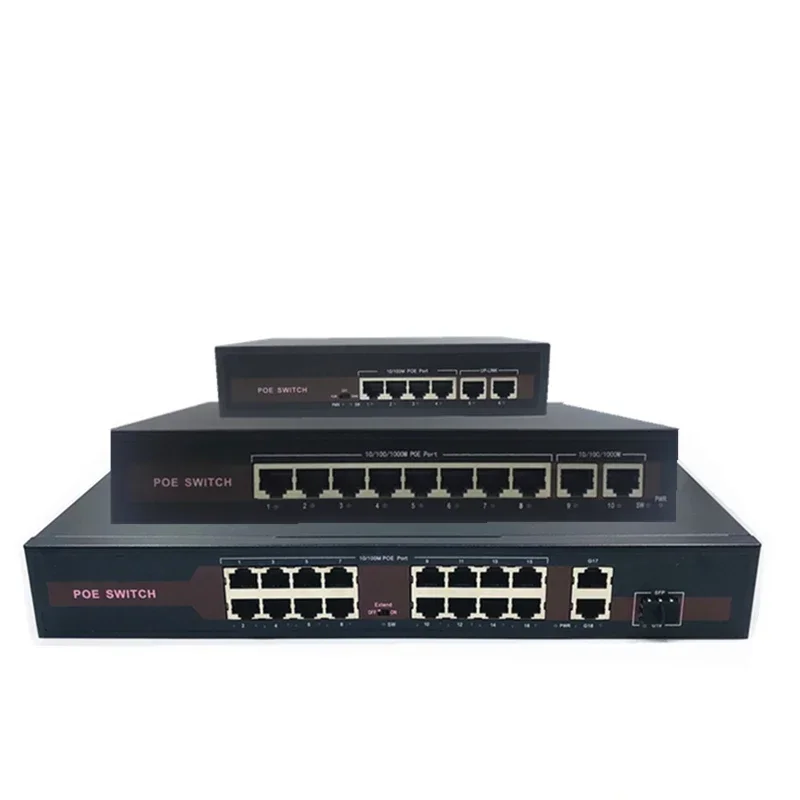 48V  Ethernet   POE switch  with 5/8/16 10/100Mbps Port IEEE 802.3 af/at Suitable for IP camera/Wireless AP/CCTV camera system