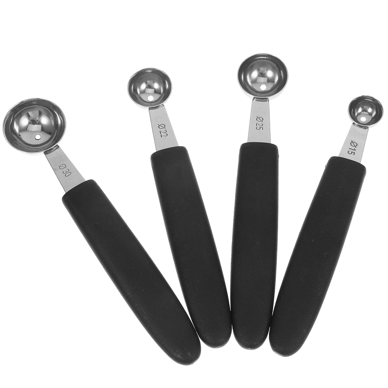 

4pcs Fruit Ball Scoop Set Stainless Steel Plastic 30MM 22MM 15MM 25MM Ice Cream Tool Home Party Kitchen Gadgets
