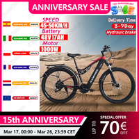 RANDRIDE YG90 Electric Bicycle 1000W Powerful Motor 48V17AH Battery Hydraulic Brake E-bike Adult 27.5 Inch Tire Electric Bike