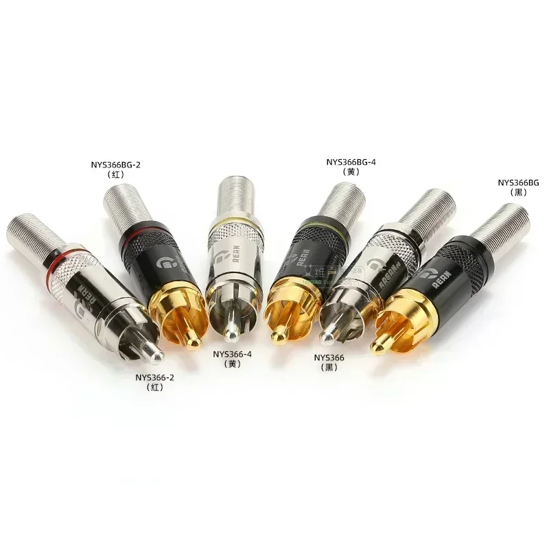 1 قطعة/الوحدة REAN RCA الصوت AV فيديو التوصيل مطلية بالذهب ذيل كبير قطر NYS366-BG حمى HIFI DVD