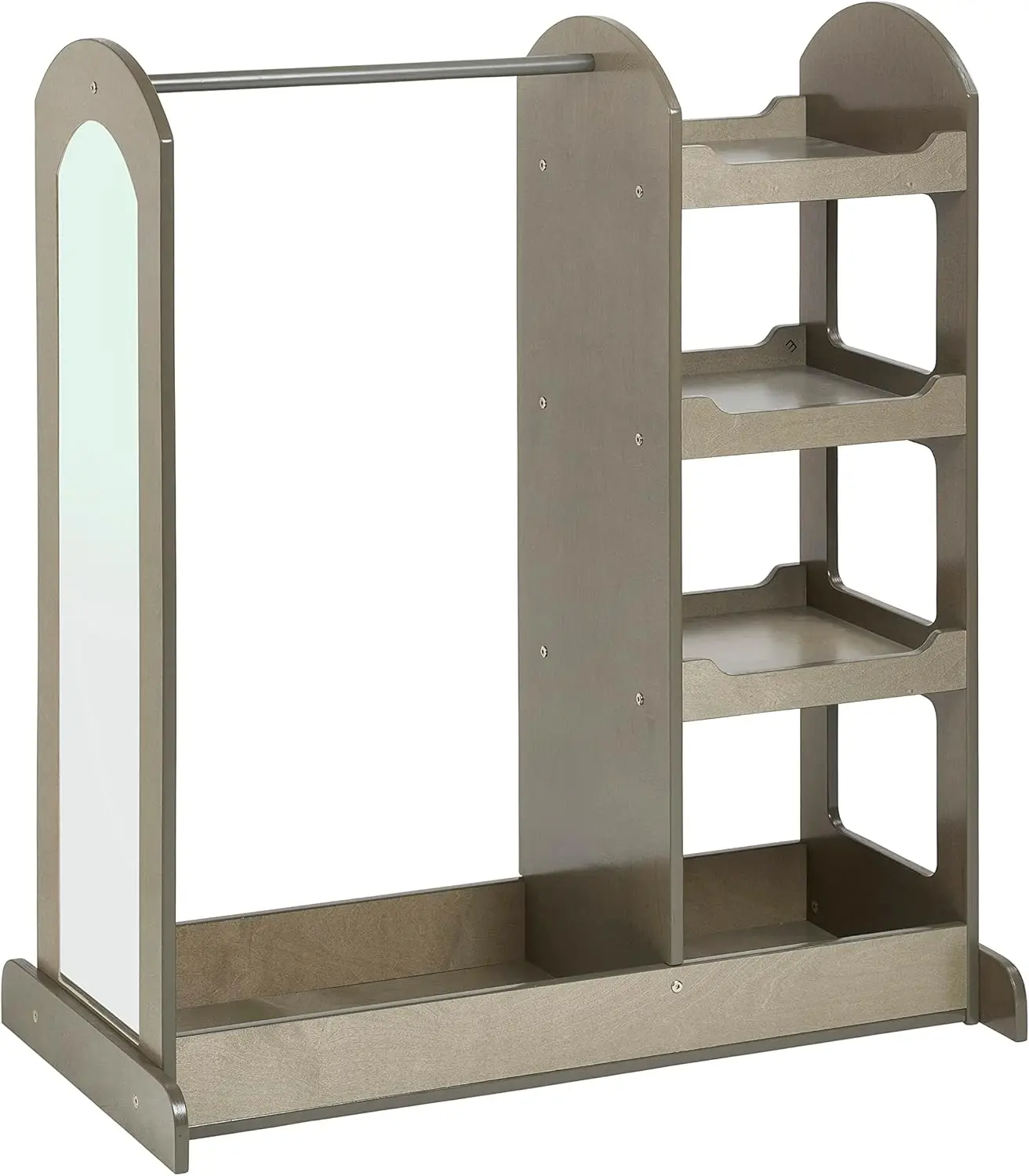 

Kids Dress-Up Center with Mirror and Costume Organizer in Grey Wash for Creative Play