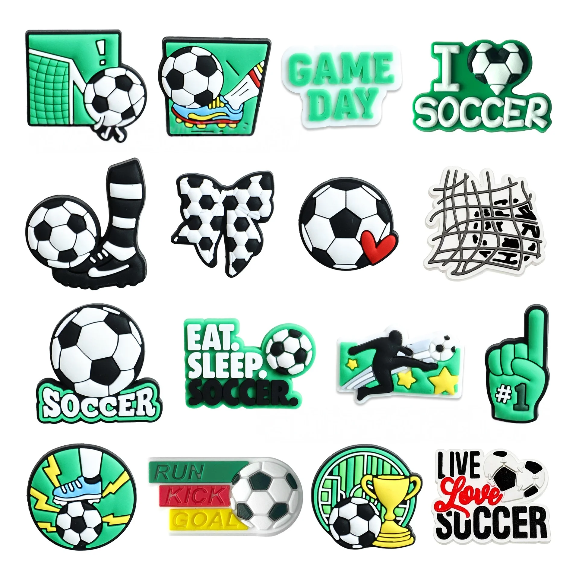 Football series Hot seller set DIY shoes Cartoon Sandal Wristbands Decorations Buckle Shoes Ornaments Gifts