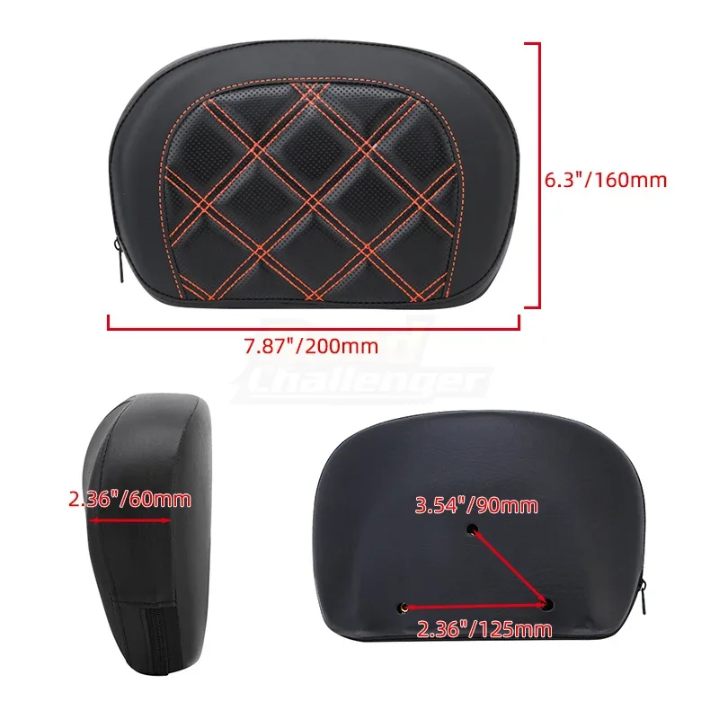 Motorcycle Backrest Sissy Bar Back Rest Cushion Pad Cover Pads For Harley Touring Street Glide Road King Road Glide 1996-later