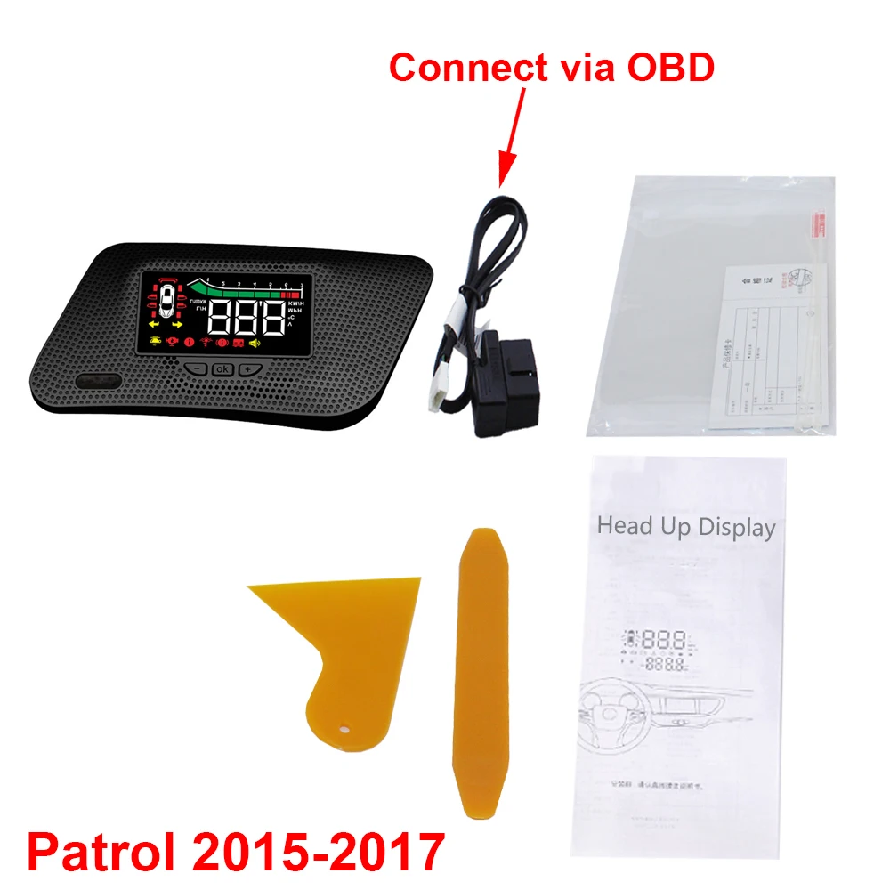 

Car OEM HUD Head Up Display For Nissan Patrol Y62/Armada 2010-2017 2018-2024 Auto Electronic Windshield Projector Alarm System