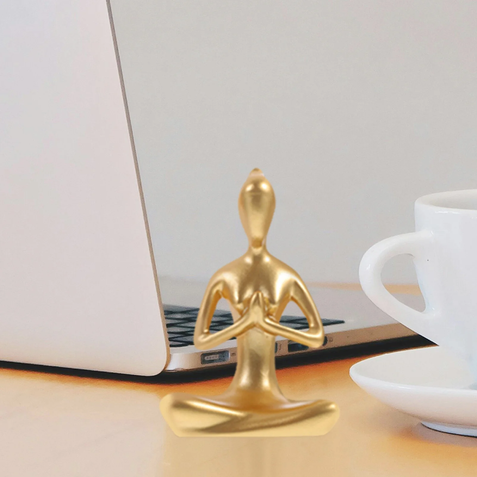 

Yoga Girl Resin Sculpture Desktop Ornament Abstract Meditation Pose Statue Home Office Table Decoration Yoga Statue