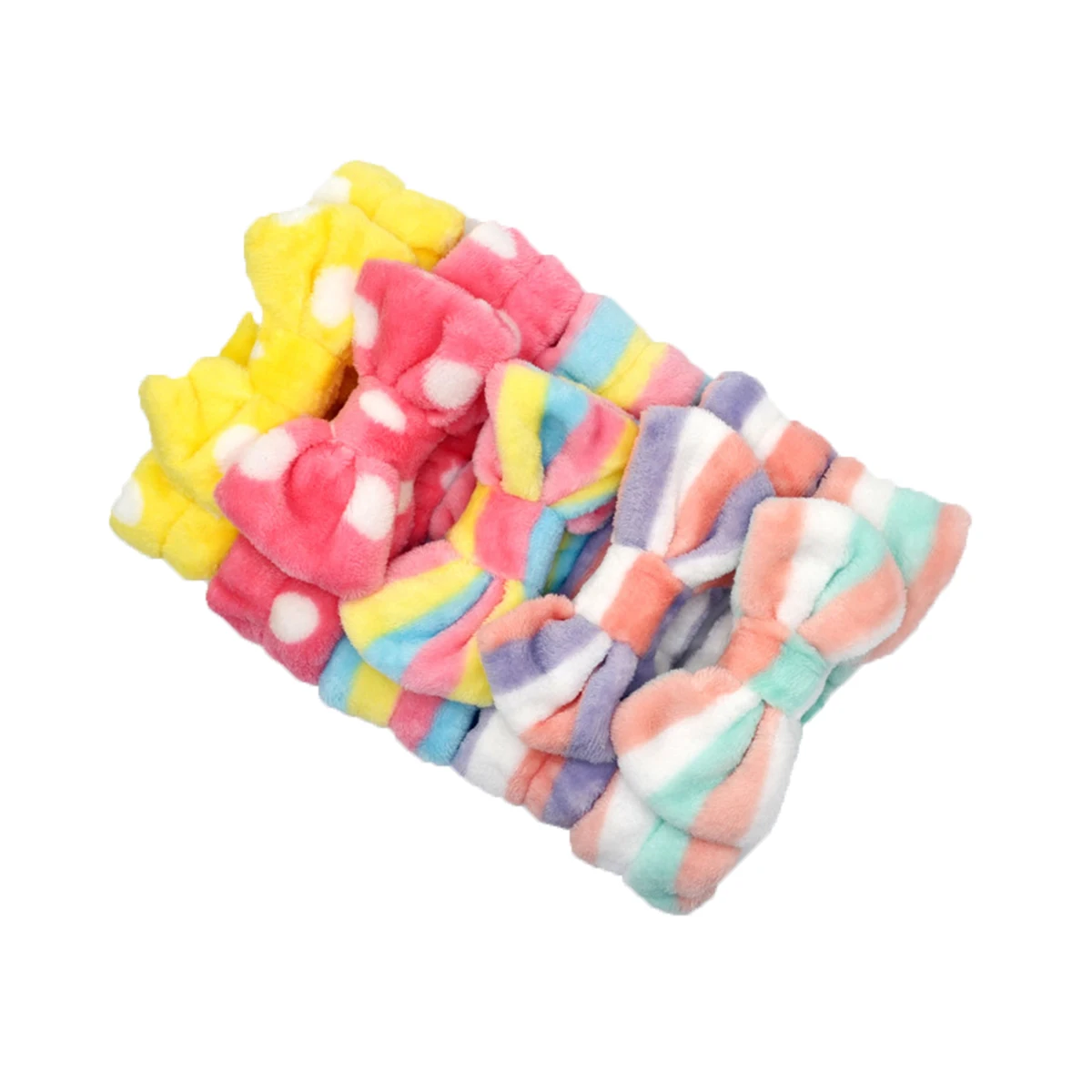 

5 Pcs Band Striped Bowknot Spotted Sports Hairband Women Hair Band Headbands for Shower Makeup Sports Yoga Long Lasting