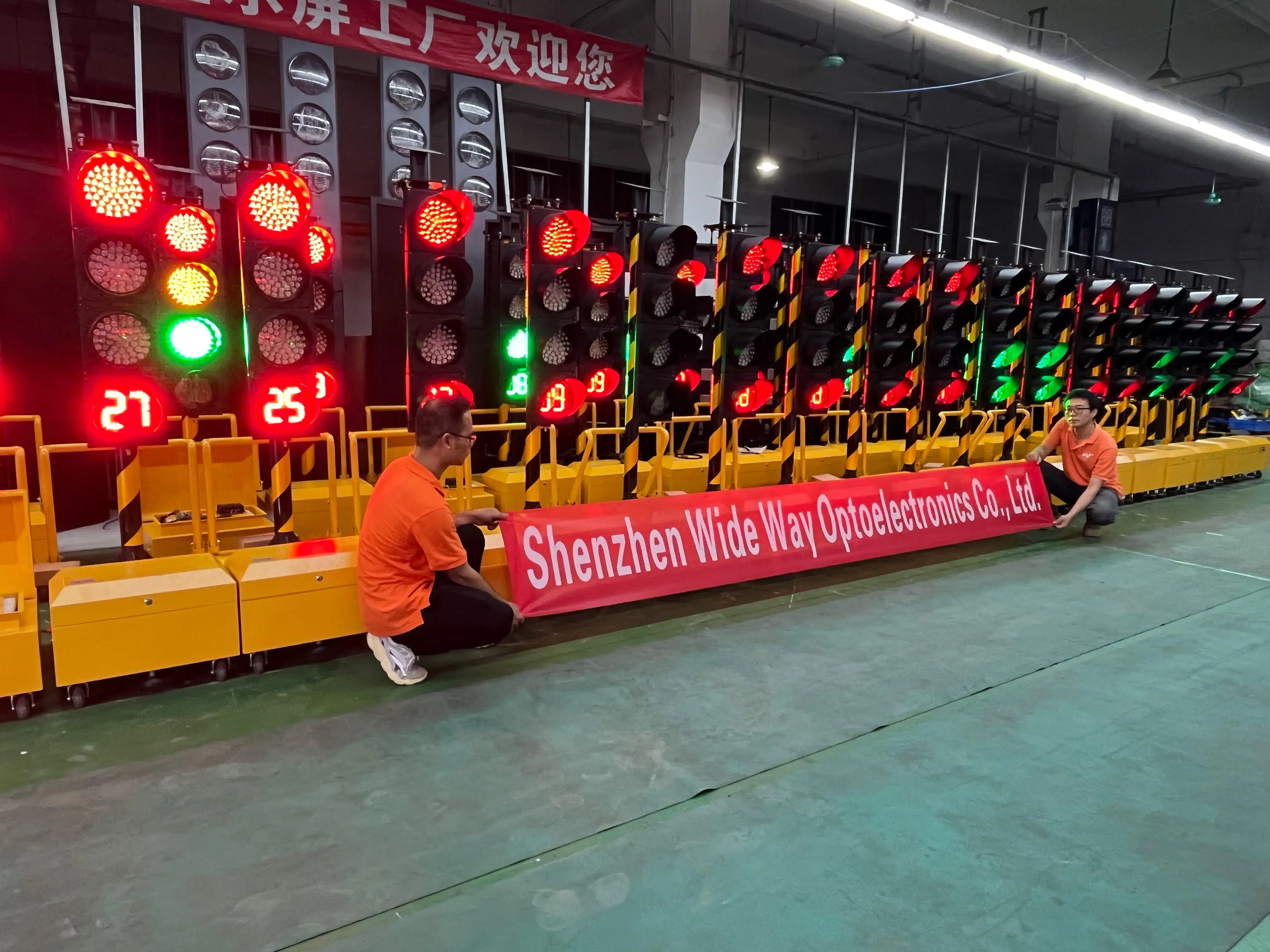 Road Construction Solar Wireless Portable Mobile Traffic Signal Light 200mm  Countdown Timer LED Traffic Warning Light