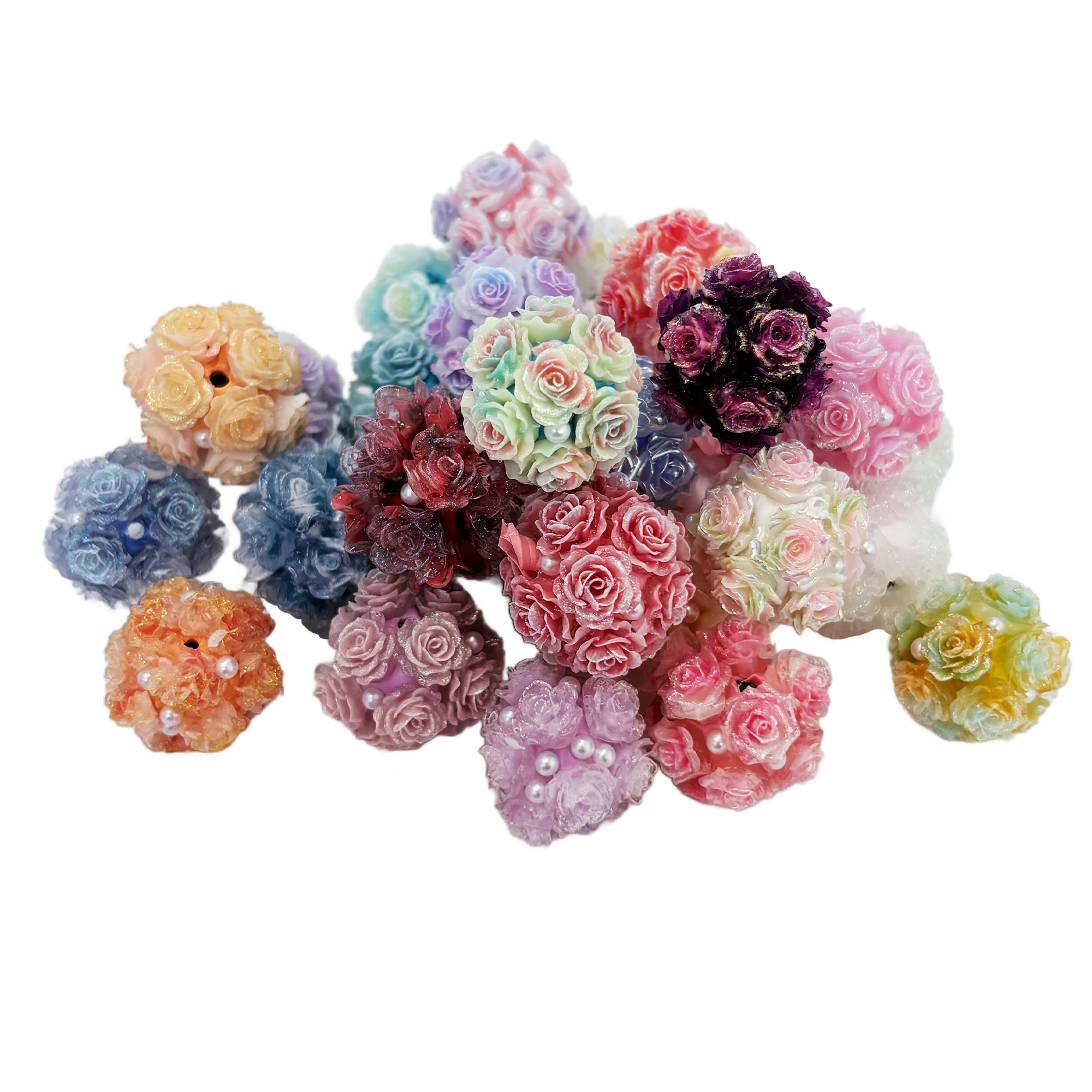 

Красочные бусины-розы ручной работы — своими руками с цветочной текстурой для ювелирных изделий, браслетов и декора | 10шт/уп