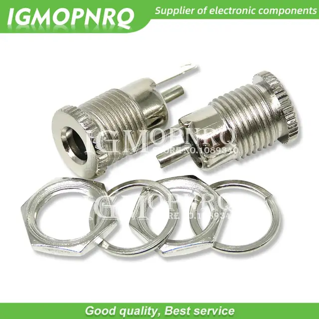 5PCS DC099 5.5 mm x 2.1mm DC Power Jack Socket Female Panel Mount Connector Metal DC-099 Open Hole 11MM 5.5*2.1 5.5*2.5 5.5x1.3