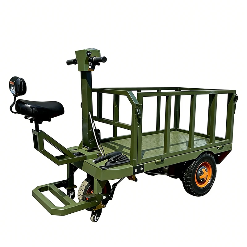 Powered Platform Trolley 1000kg Capacity Warehouse Hand Trucks Electric Flatbed Trucks Transport Carts