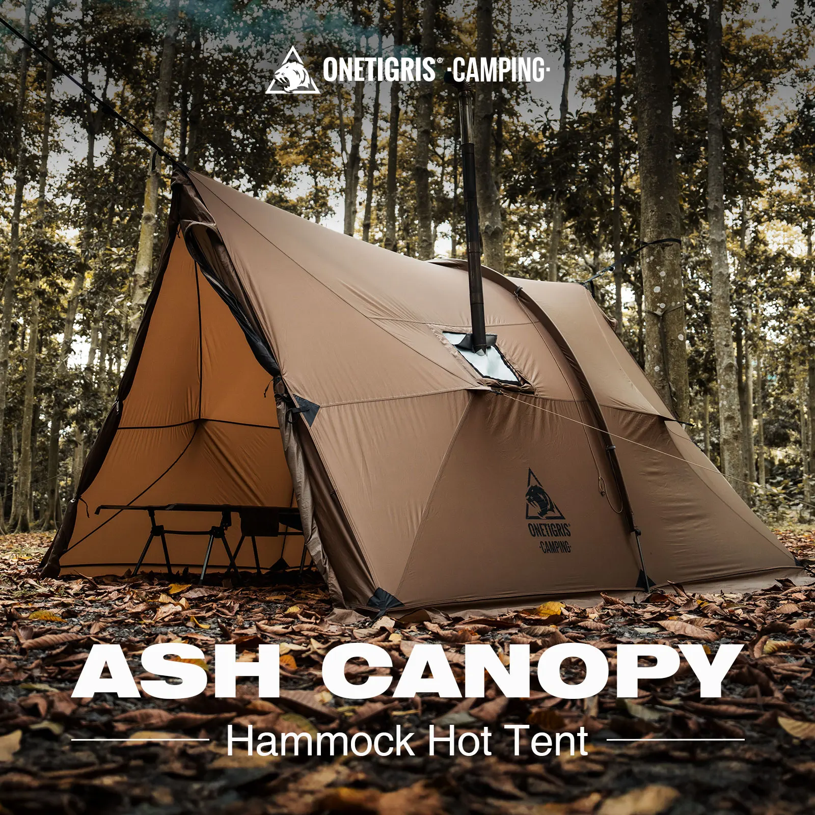 Onetigris ASH Hammock Canopy 4 Person Camping Hot Tent with Stove Jack 4 Season Waterproof Windproof for Survivalist Hiking