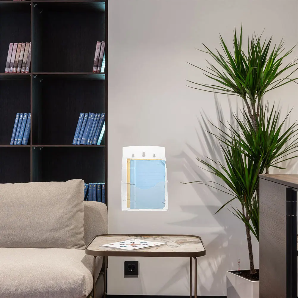 

2pcs A5 Acrylic Document Holder For Desk Brochures Display Stand Paper Storage Organizer Tabletop Rack Card Holder Office Study