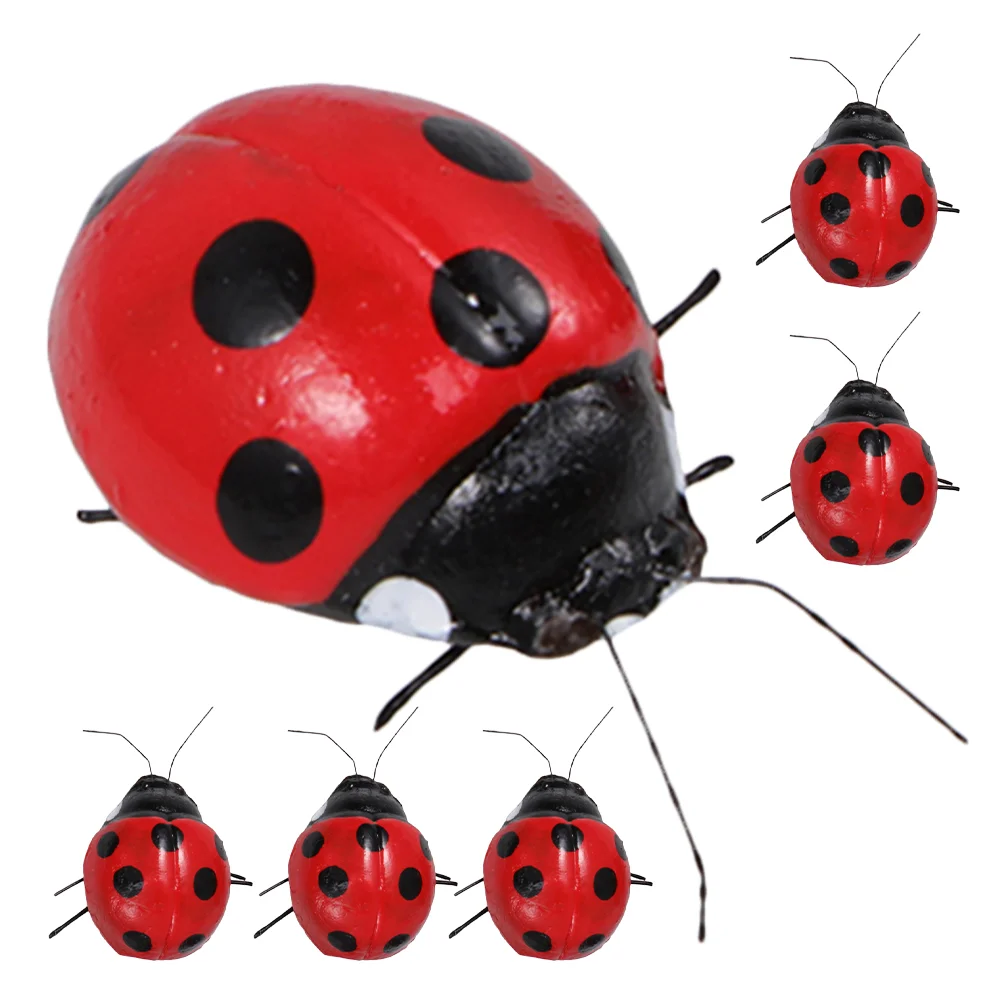 6 Pcs Decorations Fridge Magnet Micro Landscape Toys Tiny Ladybug 350X300X250CM Clay Sculpture Fence Outdoor Garden