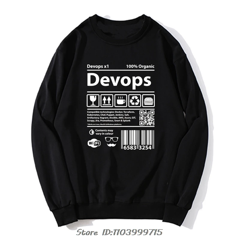 مضحك Devops برمجة الباركود أجهزة الكمبيوتر مصدر رمز المهوس هوديي البرمجيات البلوز المتضخم الرجال الملابس عارضة الشارع الشهير