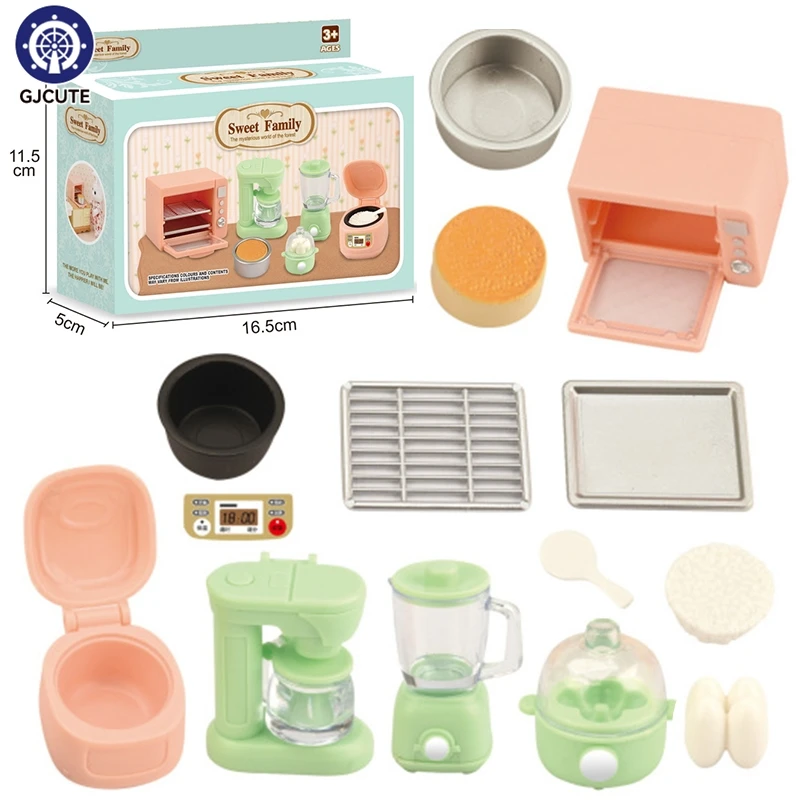 1Set 1:12 Dollhouse Miniature Rice Cooker Microwave Oven Juicer Egg Steamer Kitchen Supplies Model Decor Toy Doll House Accessor