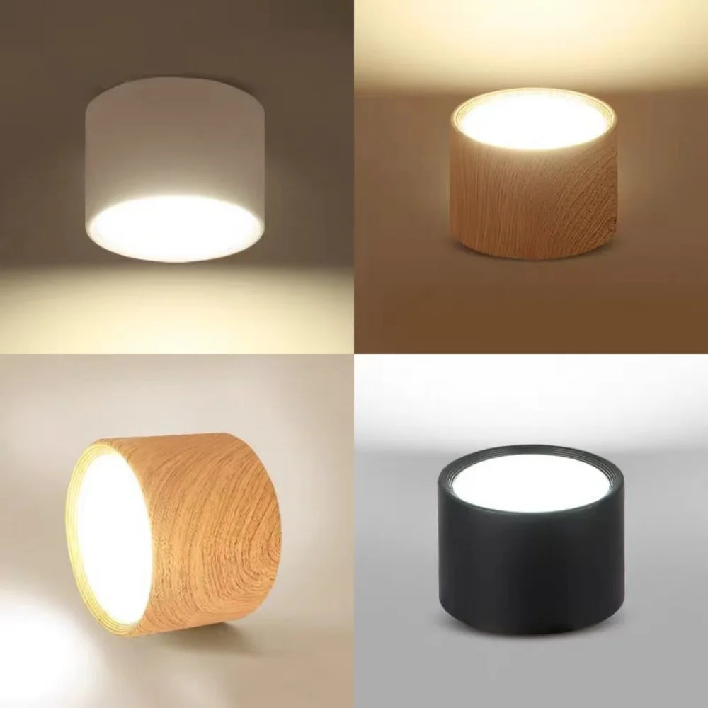 LED dimming ceiling light, wood grain ceiling light, ceiling mounted ceiling light, room decoration lighting, room kitchen