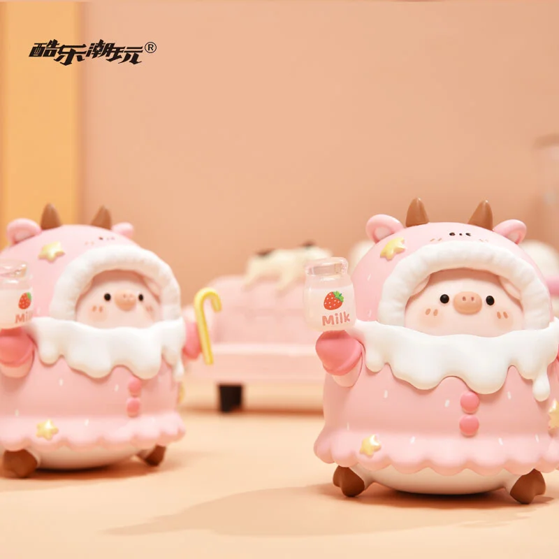 PIKO PIG Strawberry Milk Blister Pack Kawaii Pink Piggy Anime Figure Ornament Special Offer Art Toy Decoration Friend Gift