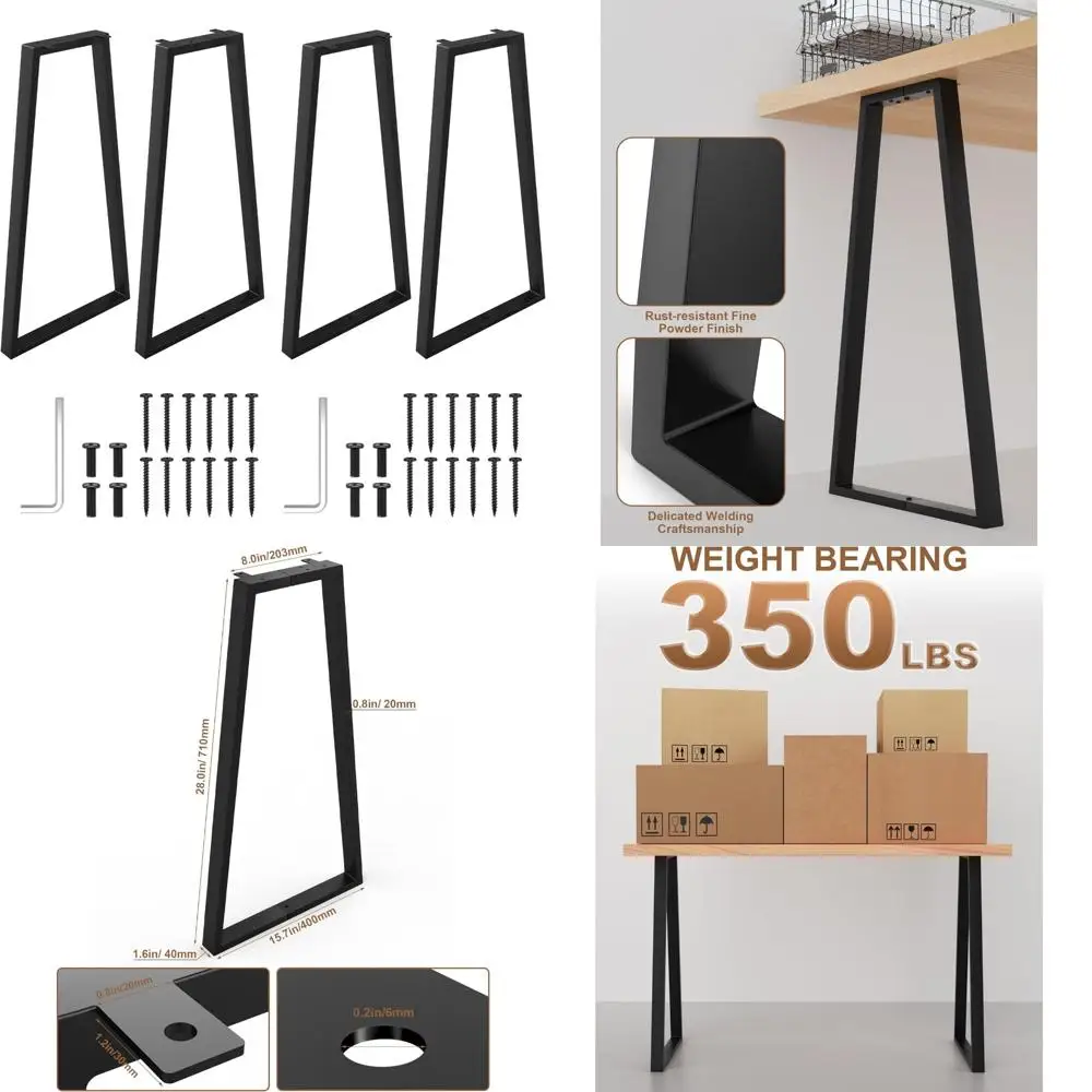 

Сверхмощные стальные ножки стола, 28 дюймов, набор из 4 предметов для кухонного стола, трапециевидный дизайн, сменные ножки для обеденной мебели