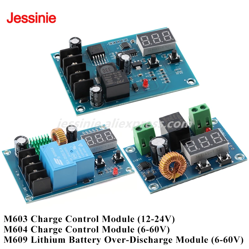 Module de contrôle de charge M603 M604 M609 avec affichage numérique LED, chargeur de batterie au lithium, interrupteur et carte de protection 12-24V 6-60V