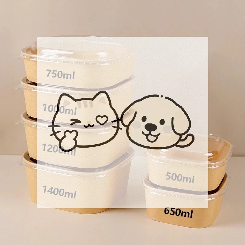 Kraft Paper Box - 10 قطع من صناديق الغداء القابلة