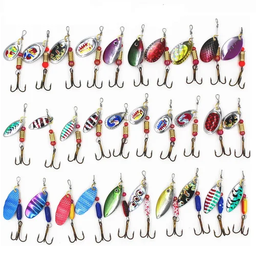 Kit de Señuelos de Pesca giratorios de Metal, cuchara de lentejuelas, cebo duro, juego de Wobblers, aparejos de Pesca Isca, señuelo artificial, 30 unidades por lote