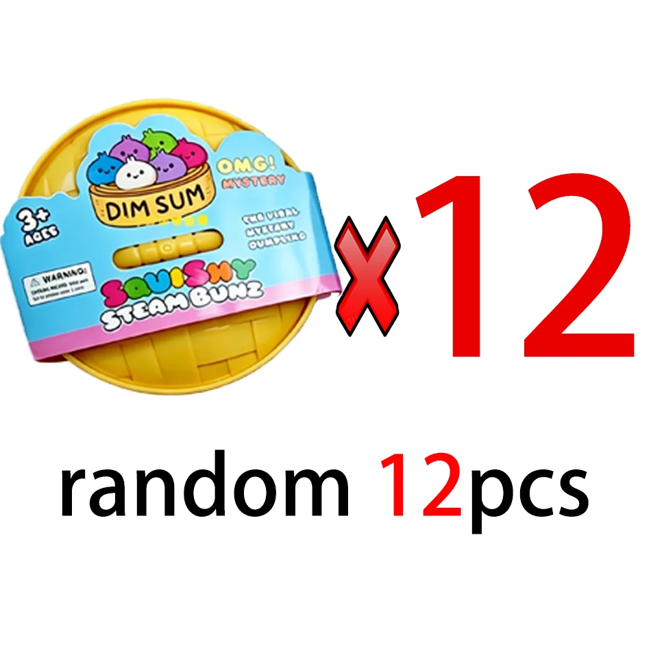 Glitzer-Dumpling-Squishy mit Box – Sensorischer Dampf-Dumpling aus weichem TPR-Teig für Dekompression, Fidget-Spielzeug, Stressabbau-Geschenk