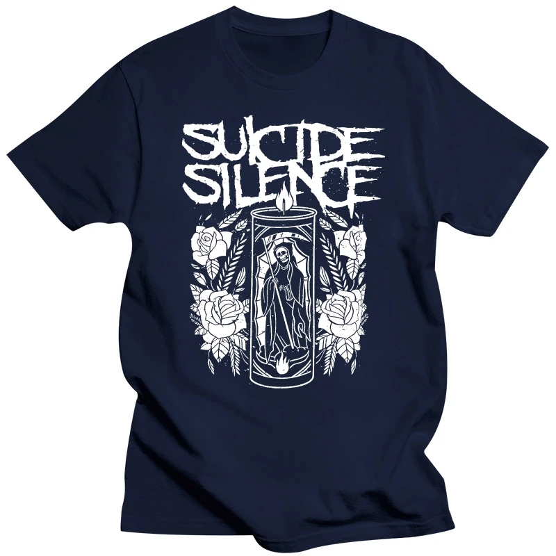 Printed T-shirt Men Short Sleeve O-neck T-shirts Summer Stree Twear Suicide Silence Men Grim Reaper Candle T-shirt