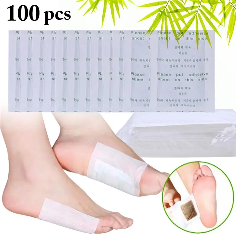 100Pcs Detox Foot Patches Stress Relief Feet Deep Sleep Herbal Detox Sticker Conditioning Body Relieve Stress Foot Care Tool