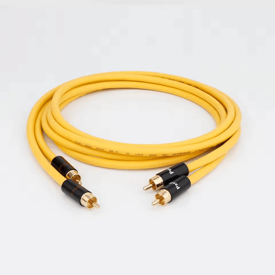 كابل صوت عالي الجودة Van Den Hul VDH RCA HIFI مطلي بالذهب كابل ربط الصوت RCA مطلي بالفضة والنحاس لـ AMP