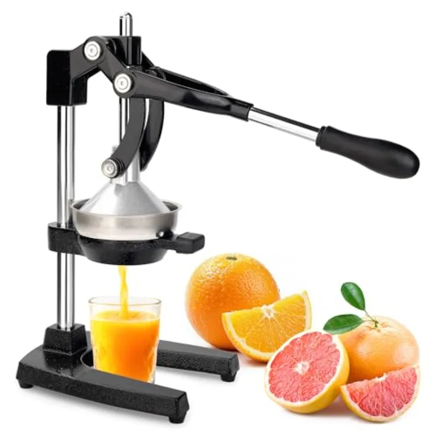 

Cast Iron Juicer Extra-Large Manual Juicer for Lemons Oranges Pomegranates Grapefruits Heavy-Duty Black Stainless Steel Hand Pr