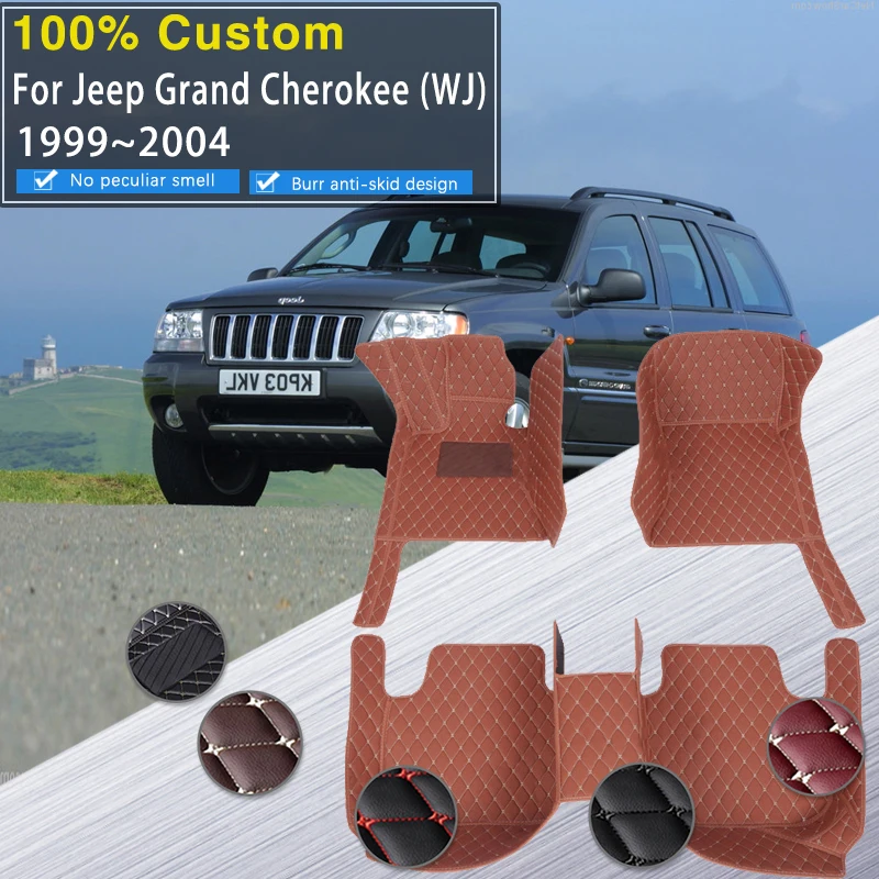 

Car Floor Mats For Jeep Grand Cherokee WJ 1999 2000 2001 2002 2003 2004 Leather Mat Covers Floors Car Accessories Tapis Voiture