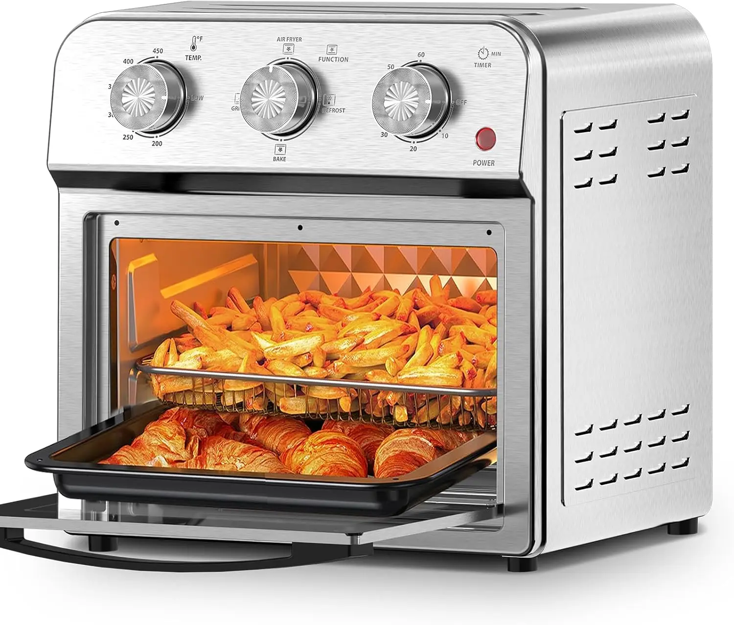 13-Quart Air Fryer Toaster Oven Combo, Large Capacity Convection Countertop Oven with 360° Hot Air Circulation for Oil-Free Heal